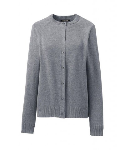 School Uniform Women's Cotton Modal Cardigan Sweater Pewter heather $30.57 Sweaters