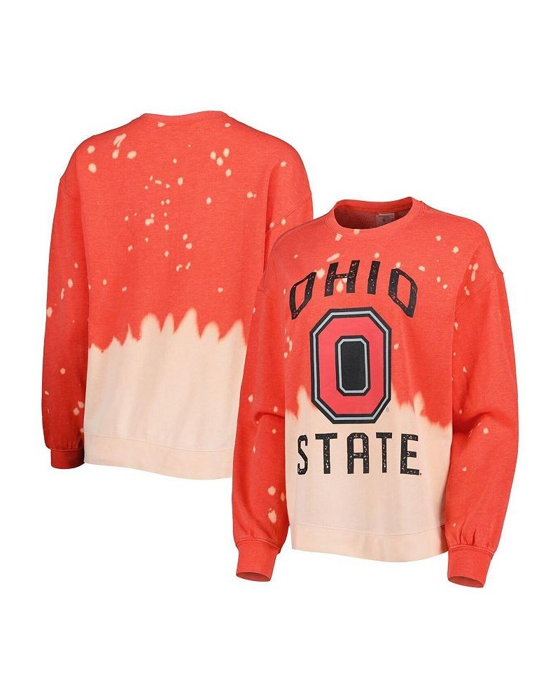 Women's Scarlet Ohio State Buckeyes Twice As Nice Faded Dip-Dye Pullover Sweatshirt Red $26.65 Sweatshirts