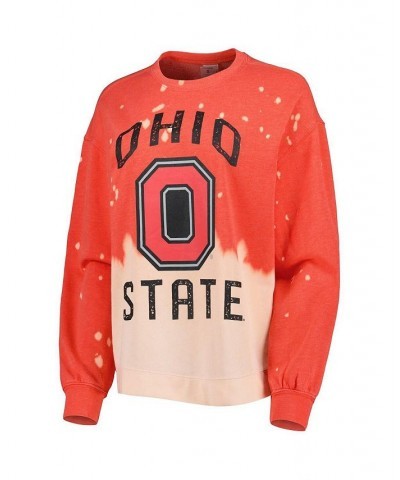 Women's Scarlet Ohio State Buckeyes Twice As Nice Faded Dip-Dye Pullover Sweatshirt Red $26.65 Sweatshirts