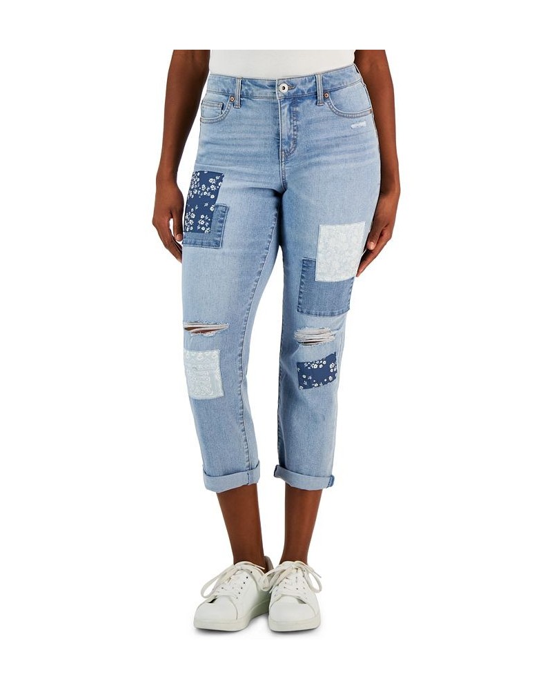 Women's Curvy Girlfriend Jeans Henri Patchwork $13.80 Jeans