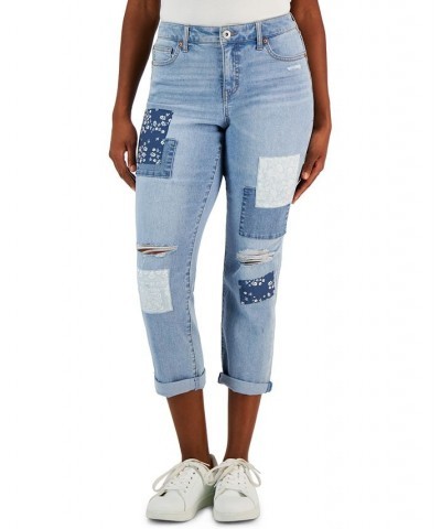 Women's Curvy Girlfriend Jeans Henri Patchwork $13.80 Jeans