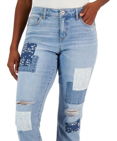 Women's Curvy Girlfriend Jeans Henri Patchwork $13.80 Jeans