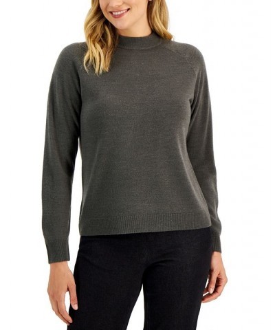 Women's Zip-Back Mock-Neck Sweater Chestnut Heather $10.52 Sweaters