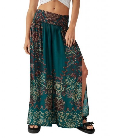 Women's Sweet Arrival Printed Wide-Leg Pull-On Pants Teal Combo $66.24 Pants