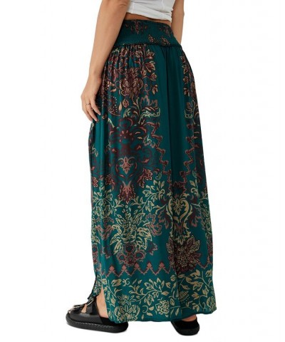 Women's Sweet Arrival Printed Wide-Leg Pull-On Pants Teal Combo $66.24 Pants