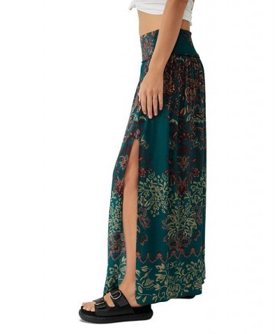 Women's Sweet Arrival Printed Wide-Leg Pull-On Pants Teal Combo $66.24 Pants