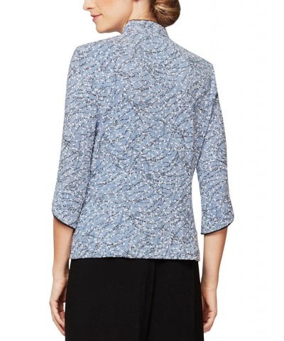 Printed Jacket and Top Set Regular & Petite Sizes Blue $60.84 Jackets