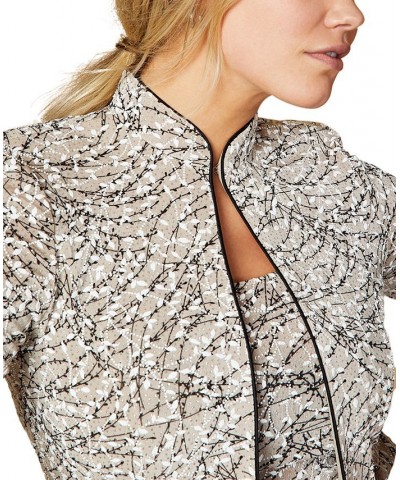 Printed Jacket and Top Set Regular & Petite Sizes Blue $60.84 Jackets