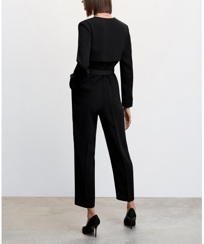 Women's Belt Long Jumpsuit Black $65.00 Pants