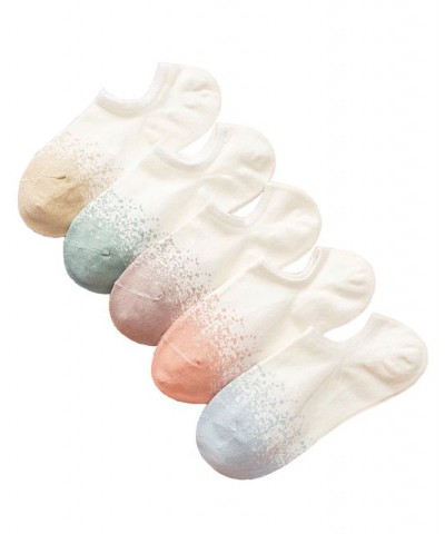 Women's Color Dipped No Show Socks 5 Pair Multi $16.24 Socks