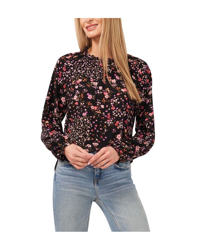 Women's Floral-Print Top Rich Black $33.60 Tops