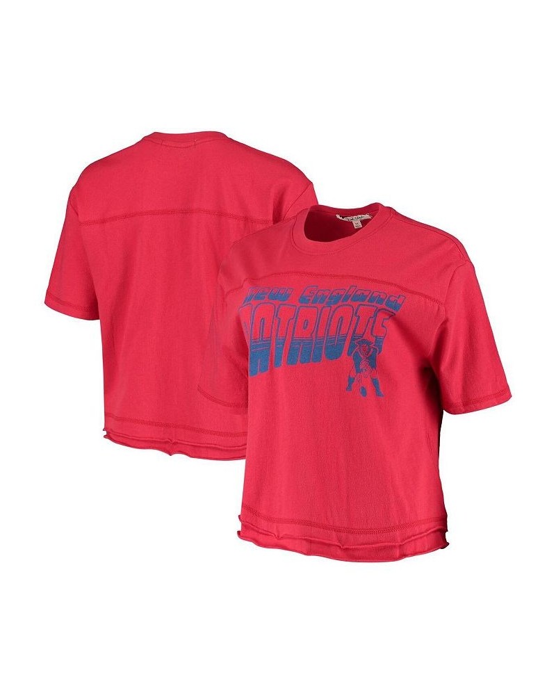 Women's Red New England Patriots Champions Crop Top T-shirt Red $24.74 Tops