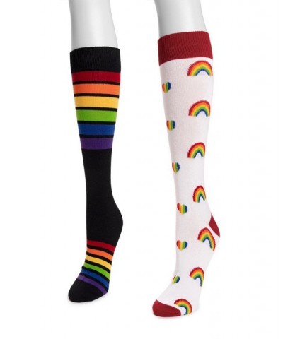 Unisex 2 Pair Pack Knee High Pride Socks Rainbow Pa $14.96 Socks