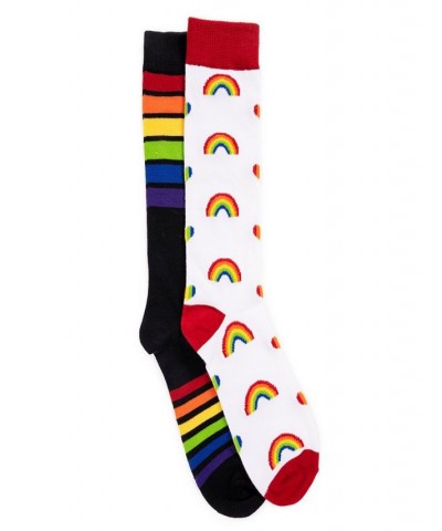 Unisex 2 Pair Pack Knee High Pride Socks Rainbow Pa $14.96 Socks