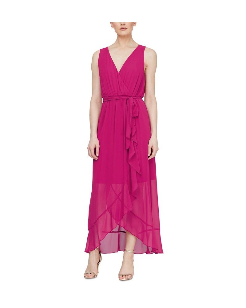 Surplice High-Low Maxi Dress Black $34.88 Dresses