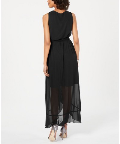 Surplice High-Low Maxi Dress Black $34.88 Dresses