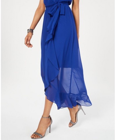 Surplice High-Low Maxi Dress Black $34.88 Dresses