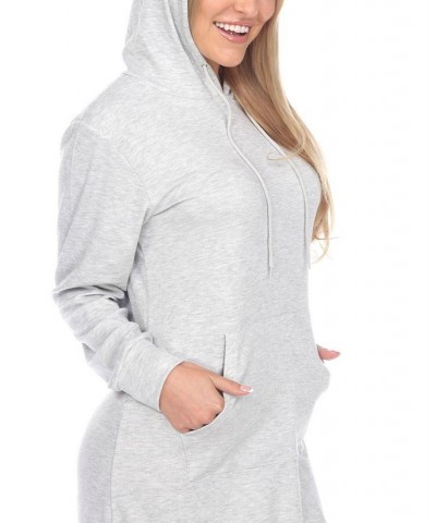 Women's Hoodie Sweatshirt Dress Light Gray $28.56 Dresses