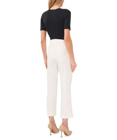 Women's Slim Flared-Leg Cropped Pants White $33.31 Pants