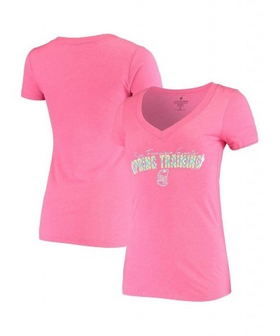 Women's Pink San Francisco Giants Spring Training Circle Ribbon V-Neck Tri-Blend T-shirt Pink $23.84 Tops