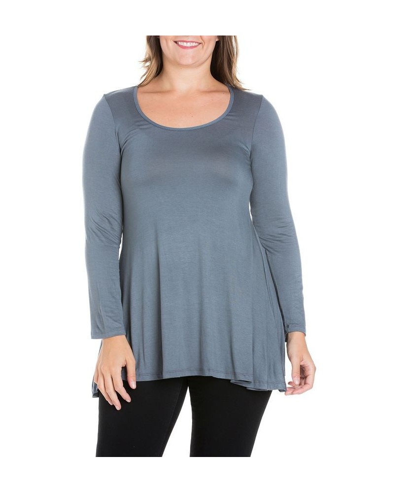 Women's Plus Size Poised Swing Tunic Top Charcoal $32.83 Tops