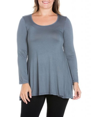 Women's Plus Size Poised Swing Tunic Top Charcoal $32.83 Tops