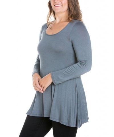 Women's Plus Size Poised Swing Tunic Top Charcoal $32.83 Tops