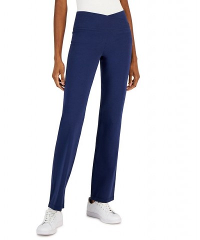 Women's Crisscross-Waist Flared Pants Indigo Sea $15.26 Pants