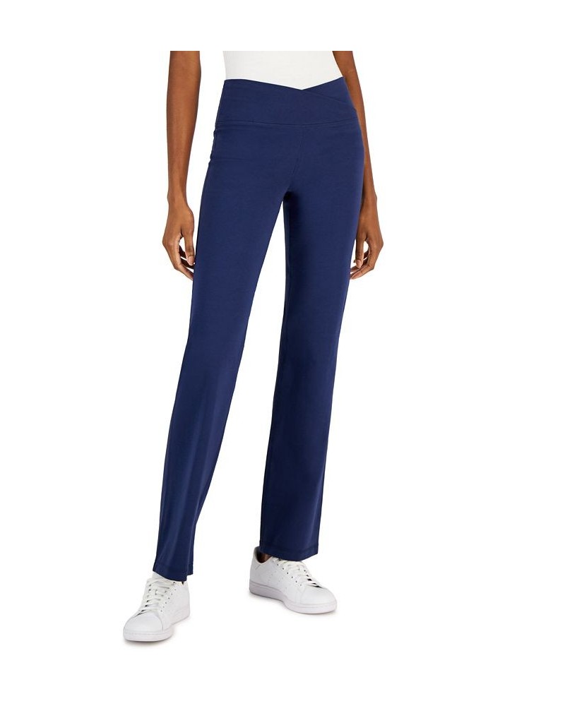 Women's Crisscross-Waist Flared Pants Indigo Sea $15.26 Pants