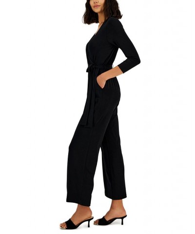 Women's 3/4-Sleeve Jumpsuit Deep Black $31.76 Pants