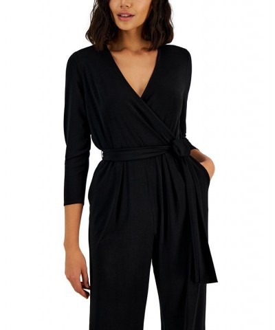 Women's 3/4-Sleeve Jumpsuit Deep Black $31.76 Pants