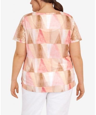 Plus Size Stained Glass Keyhole Top Multi $27.40 Tops