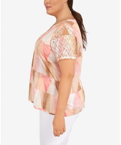 Plus Size Stained Glass Keyhole Top Multi $27.40 Tops