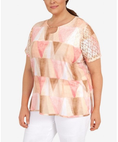 Plus Size Stained Glass Keyhole Top Multi $27.40 Tops