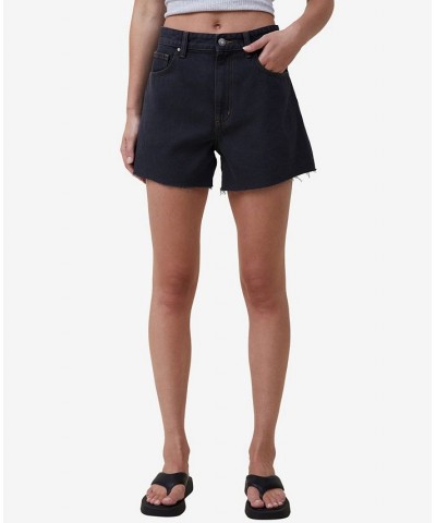 Women's A-line Denim Shorts Black $29.99 Shorts