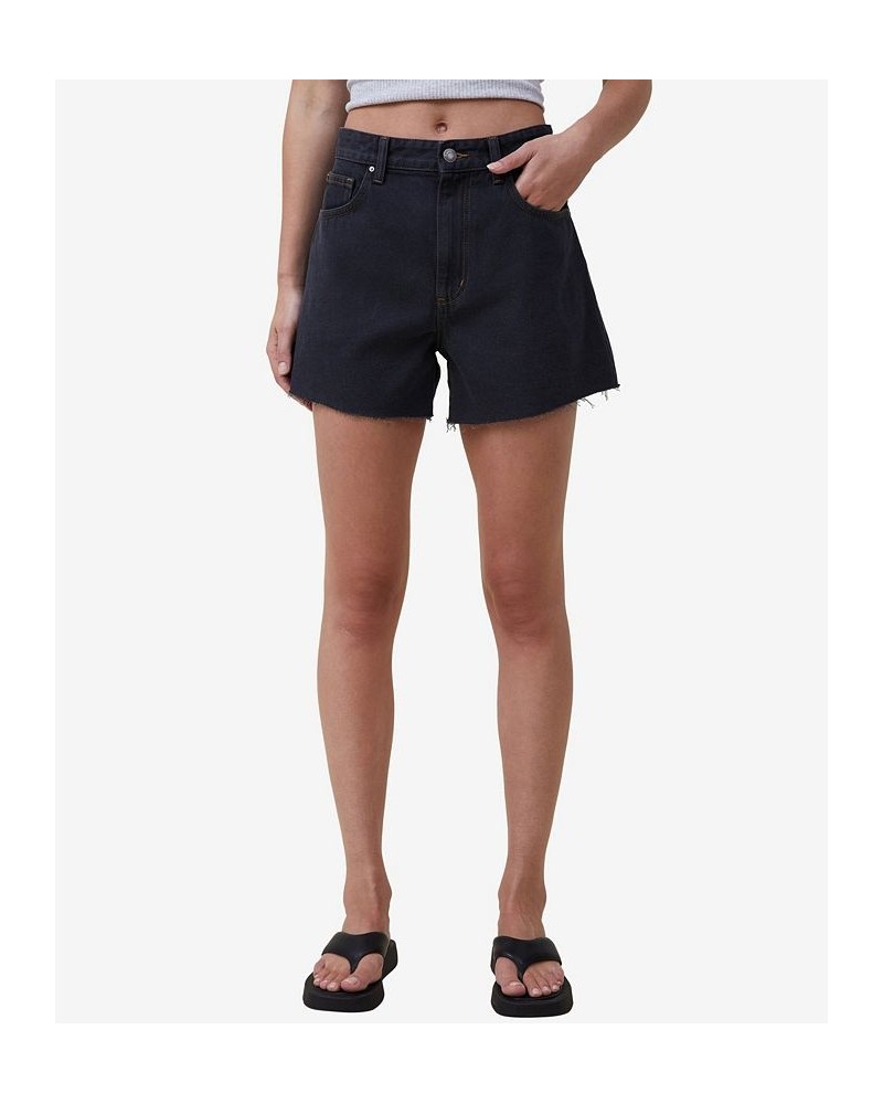 Women's A-line Denim Shorts Black $29.99 Shorts