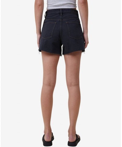 Women's A-line Denim Shorts Black $29.99 Shorts