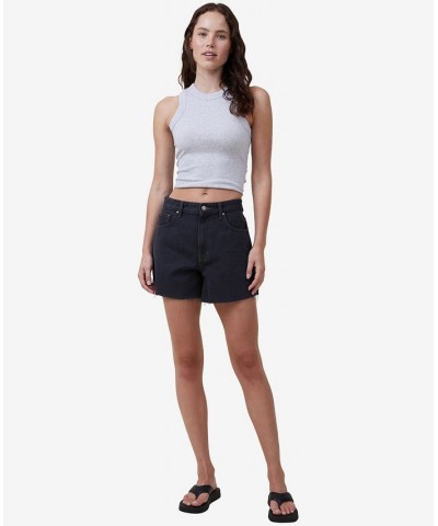 Women's A-line Denim Shorts Black $29.99 Shorts