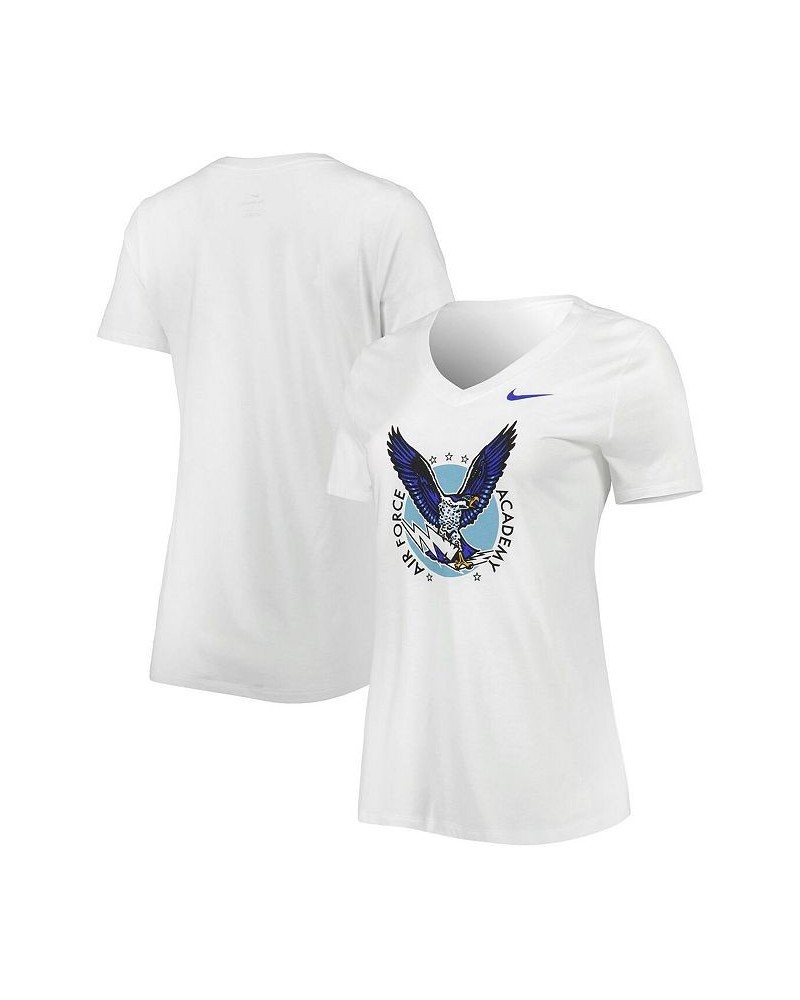 Women's White Air Force Falcons Vault Tri-Blend Mid V-Neck T-shirt White $27.13 Tops