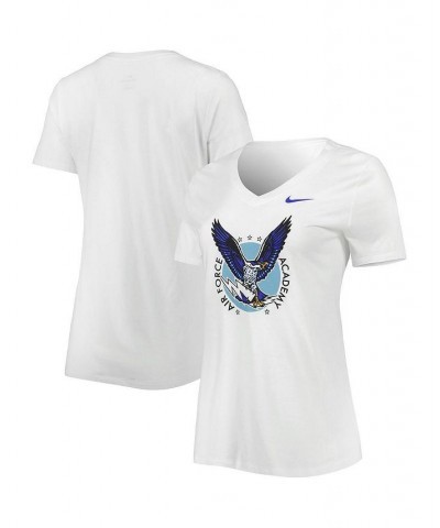 Women's White Air Force Falcons Vault Tri-Blend Mid V-Neck T-shirt White $27.13 Tops