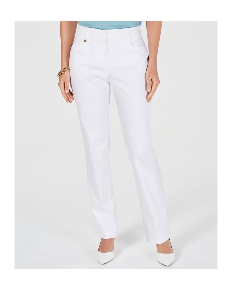 Regular and Short Length Curvy-Fit Straight-Leg Pants White $15.89 Pants