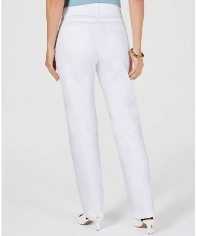 Regular and Short Length Curvy-Fit Straight-Leg Pants White $15.89 Pants