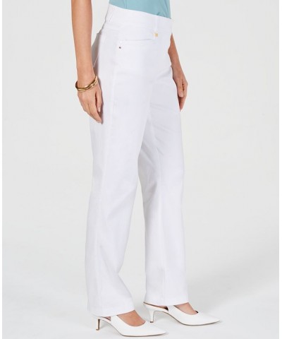 Regular and Short Length Curvy-Fit Straight-Leg Pants White $15.89 Pants