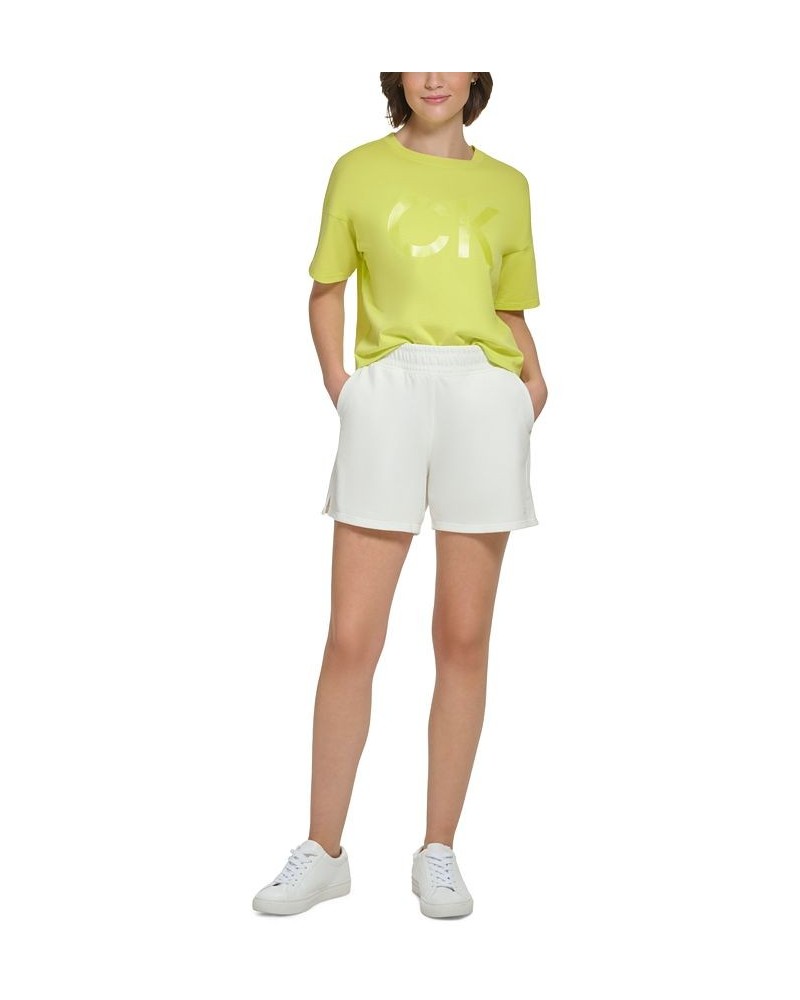 Women's Cotton Performance Metallic Logo Tee Yellow $14.58 Tops