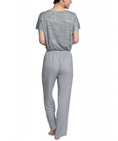 Women's Relaxed Butter-Knit Short Sleeve Pajama Set Silver $25.76 Sleepwear