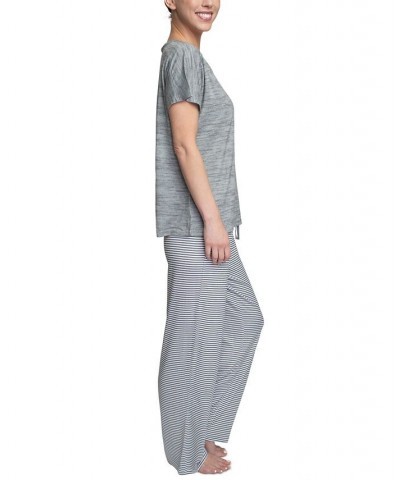 Women's Relaxed Butter-Knit Short Sleeve Pajama Set Silver $25.76 Sleepwear