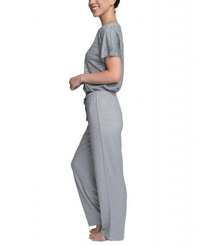 Women's Relaxed Butter-Knit Short Sleeve Pajama Set Silver $25.76 Sleepwear