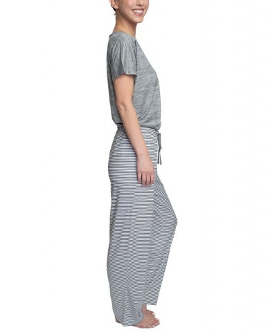 Women's Relaxed Butter-Knit Short Sleeve Pajama Set Silver $25.76 Sleepwear