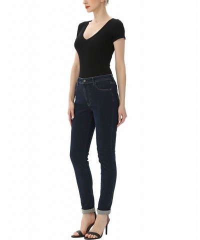 Women's V-neck Basic Bodysuit Top Black $25.48 Tops