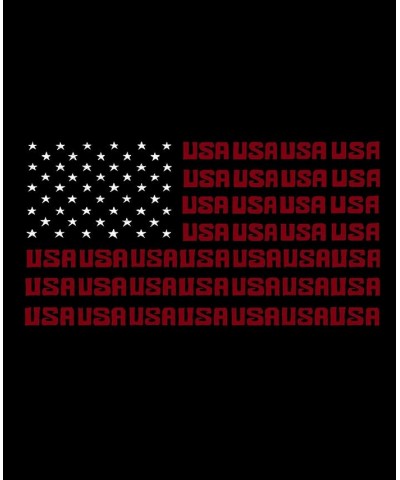 Women's Premium Blend Word Art USA Flag T-shirt Black $19.23 Tops